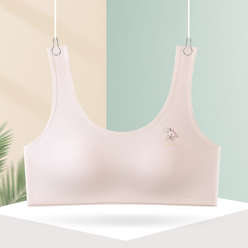 Vesta za djevojčice s fiksnim jastučićima za grudi, prozračna, štiti od izlaganja; viskozna tkanina; fiksni dvostruki naramenice; stil veste s dječjim crtićem