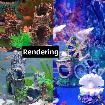 Delang διακοσμητικό ακουαριουμ από ρητίνη – σπήλαιο υδάτινου τοπίου για ψάρια και γαρίδες