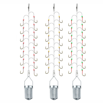 String hook set with barbed hooks — multi-hook rig, Fishing gear