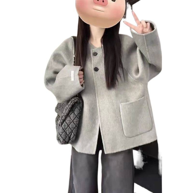 Палто Хепбърн стил, Chenille плат със спандексова смес, къс модел