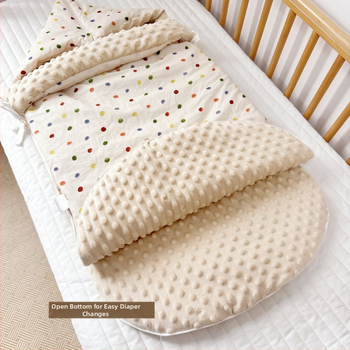 Υπνόσακος μωρού για άνοιξη-φθινόπωρο-χειμώνα, διπλής χρήσης με παχιά επένδυση, 100% βαμβάκι, βάρος 0.55–1.0 kg, Nordic στυλ, κατάλληλος για νεογέννητα, δυνατότητα προσαρμογής