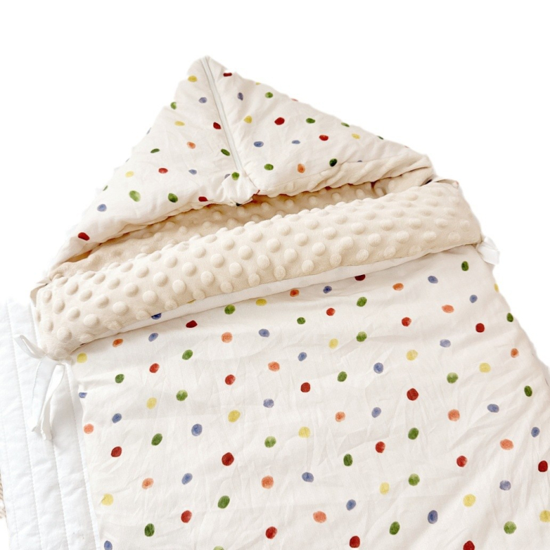 Υπνόσακος μωρού για άνοιξη-φθινόπωρο-χειμώνα, διπλής χρήσης με παχιά επένδυση, 100% βαμβάκι, βάρος 0.55–1.0 kg, Nordic στυλ, κατάλληλος για νεογέννητα, δυνατότητα προσαρμογής