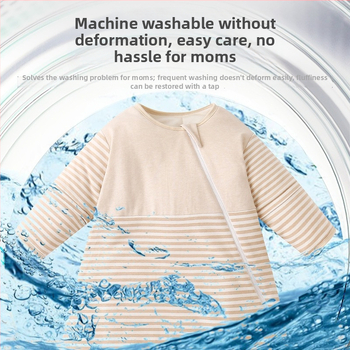 Υπνόσακος μωρού με ενσωματωμένα αποσπώμενα μανίκια, παχυνμένος καπιτονέ βαμβακερός ύφασμα, καθαρό βαμβάκι, γέμισμα από ίνες, βάρος έως 0,5 kg, προέλευση Χεφέι