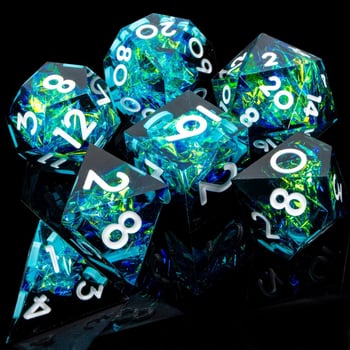 Smolene kocke od smole Cthulhu D&D TRPG, poliedarske D20, set od 7 komada, s mogućnošću prilagodbe