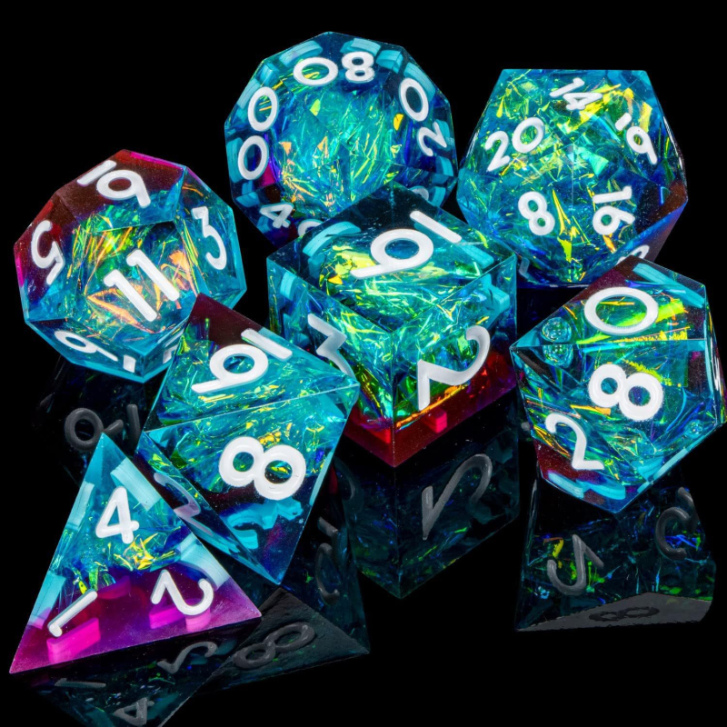 Smolene kocke od smole Cthulhu D&D TRPG, poliedarske D20, set od 7 komada, s mogućnošću prilagodbe