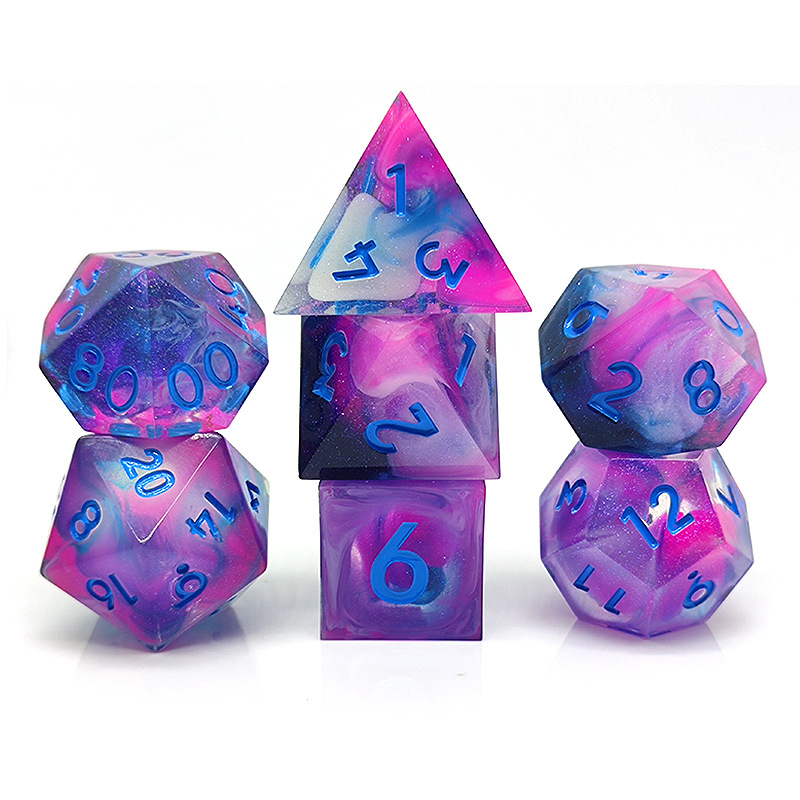 Smolene kocke od smole Cthulhu D&D TRPG, poliedarske D20, set od 7 komada, s mogućnošću prilagodbe