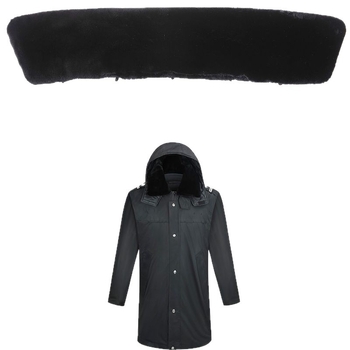 Okudomen Zimska službena jakna s kragnom od krzna, višestruko srednje duljine uniforma, materijal rayon, podstava od vune, uzorak boja blok, ležerni stil, jesen 2025 izdanje