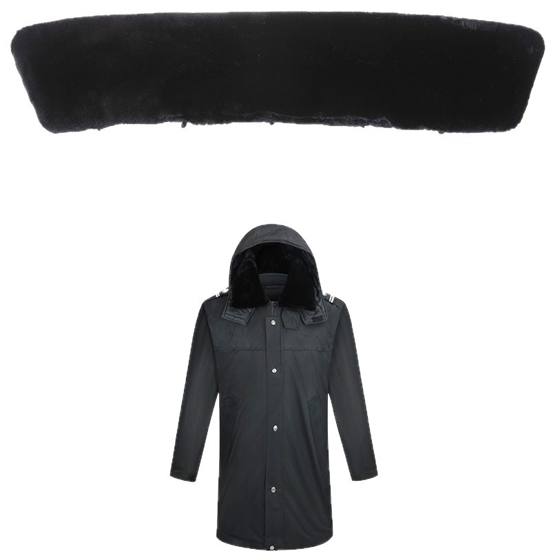 Okudomen Zimska službena jakna s kragnom od krzna, višestruko srednje duljine uniforma, materijal rayon, podstava od vune, uzorak boja blok, ležerni stil, jesen 2025 izdanje