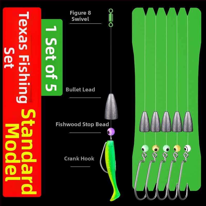 Rakagawa Texas риг комплект куки за риболов с №3 бодливи куки, 200 бр