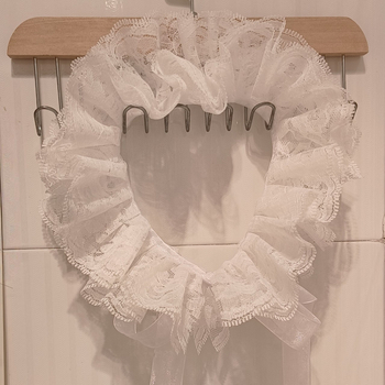 Lolita stil odvojivi ovratnik od čipke s cvjetnom ukrasom za vjenčanicu; Materijal: najlon vlakno; Uzorak: čipka; Širina: 14 cm; Podstava: cijeli najlon; Stil: čipkana mašna