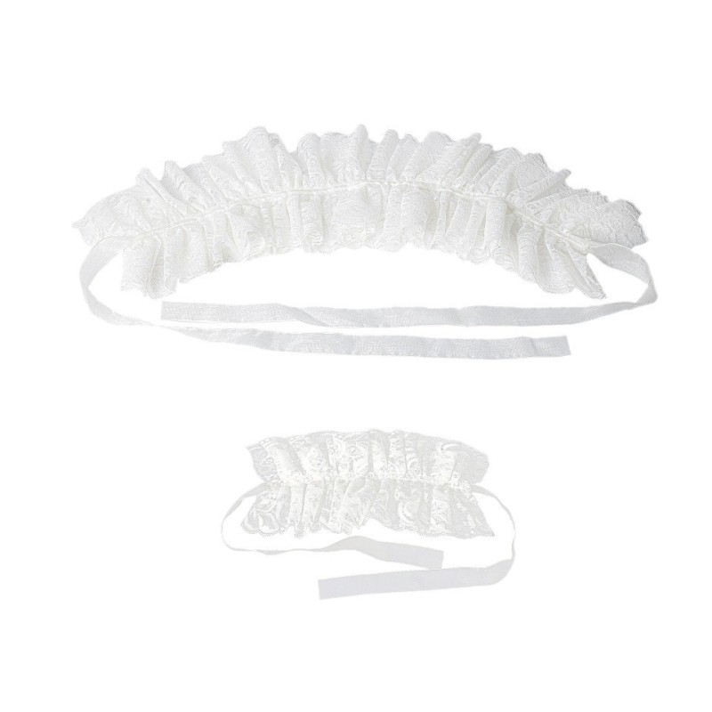 Lolita stil odvojivi ovratnik od čipke s cvjetnom ukrasom za vjenčanicu; Materijal: najlon vlakno; Uzorak: čipka; Širina: 14 cm; Podstava: cijeli najlon; Stil: čipkana mašna