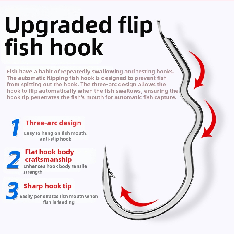 Завъртаща се кука за риболов с три завивки и двойна кука — за див риболов, обратното завъртане без изпускане