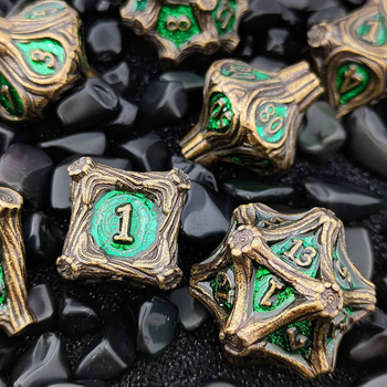 Метален комплект зарове — цинкова сплав, 20-гранни зарове, комплект от 50 зарчета, персонализируем за настолни игри