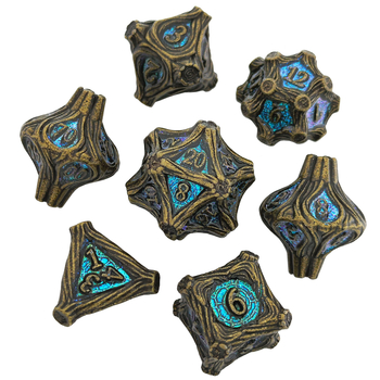 Метален комплект зарове — цинкова сплав, 20-гранни зарове, комплект от 50 зарчета, персонализируем за настолни игри