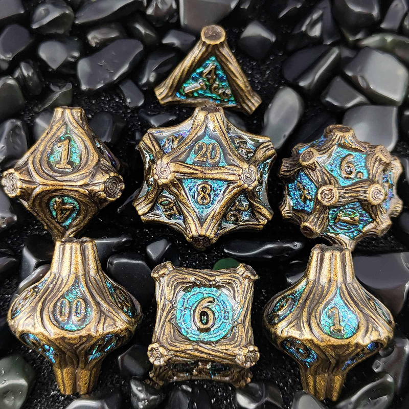 Метален комплект зарове — цинкова сплав, 20-гранни зарове, комплект от 50 зарчета, персонализируем за настолни игри