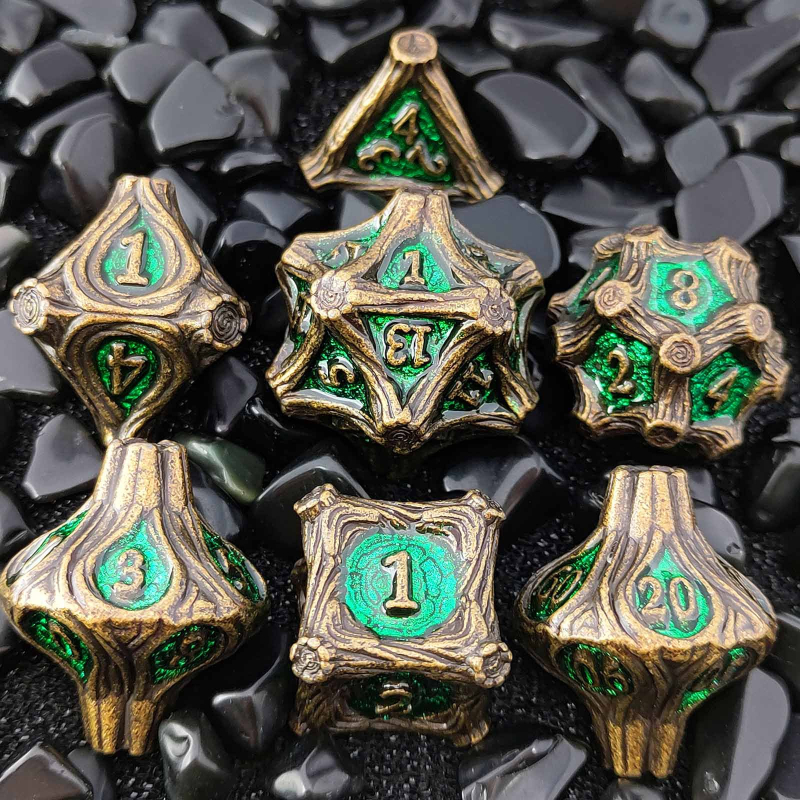 Метален комплект зарове — цинкова сплав, 20-гранни зарове, комплект от 50 зарчета, персонализируем за настолни игри