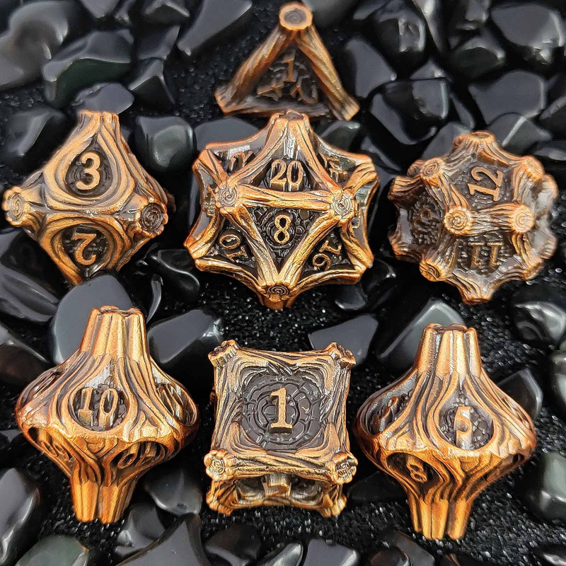Метален комплект зарове — цинкова сплав, 20-гранни зарове, комплект от 50 зарчета, персонализируем за настолни игри