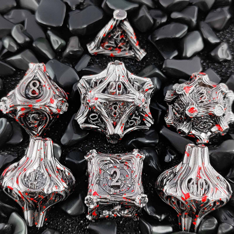 Метален комплект зарове — цинкова сплав, 20-гранни зарове, комплект от 50 зарчета, персонализируем за настолни игри