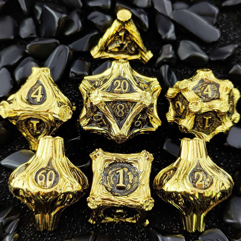 Метален комплект зарове — цинкова сплав, 20-гранни зарове, комплект от 50 зарчета, персонализируем за настолни игри