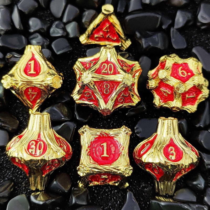 Метален комплект зарове — цинкова сплав, 20-гранни зарове, комплект от 50 зарчета, персонализируем за настолни игри