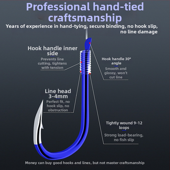 Yichen комплект двойни риболовни куки за под-линия с антизаплитане, №1–10, 200 броя