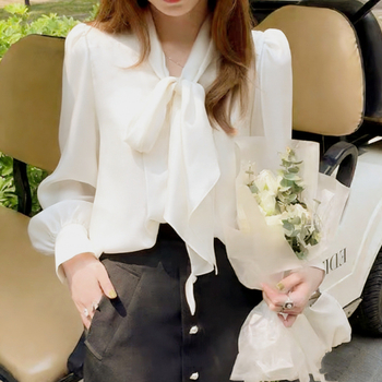 Košulja od Tencel Blend s Skull Head uzorkom, dugi rukav, Halter Neck, stil Elegant Commute
