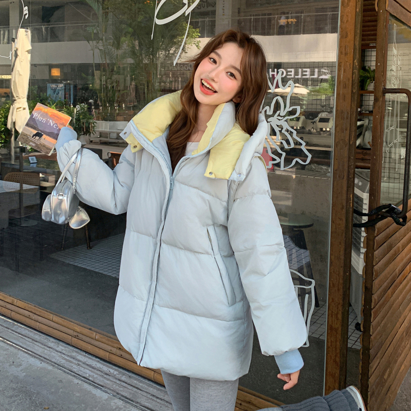 Palton de iarnă din puf pentru femei, lungime medie, exterior din nylon, umplutură 201–300 g, guler înalt
