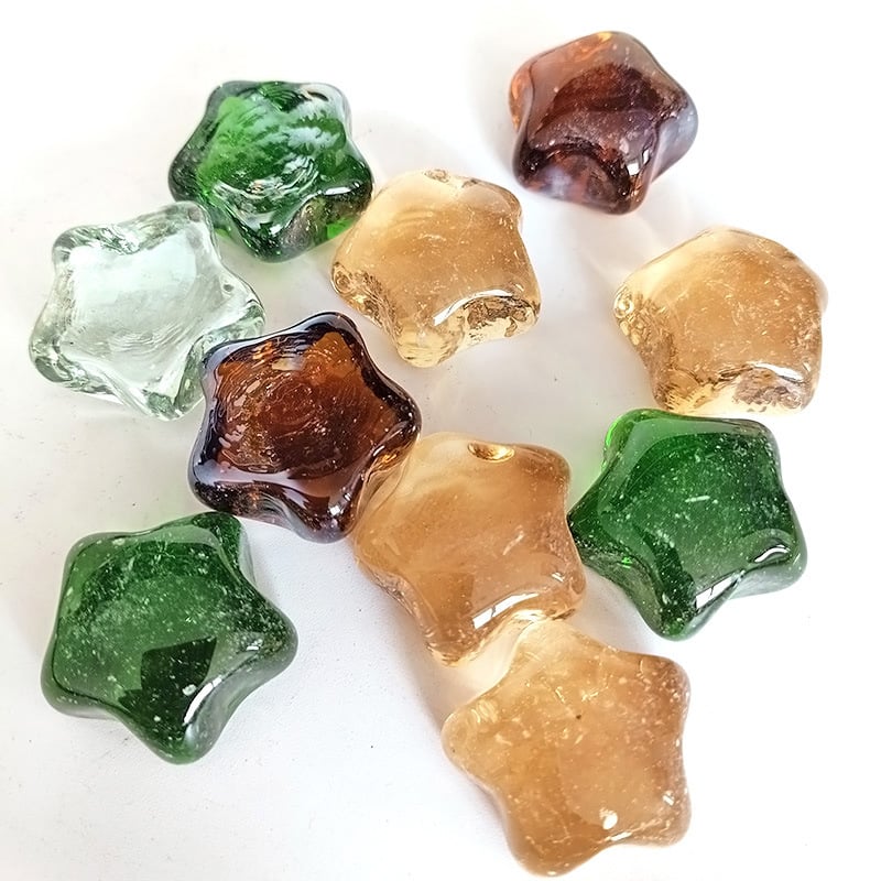 Аквариумни стъклени мъниста, звездообразни камъни за копаене на съкровища — 1.0 кг опаковка, 45 бр./кутия, Rui Cheng