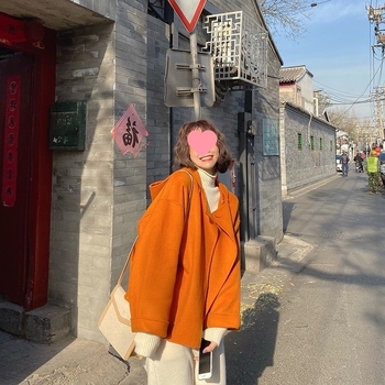 Дамско палто с качулка от Chenille, свободен силует, къс модел, ръкави 5/8