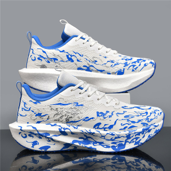 Adidași de alergare cu partea superioară din plasă, talpă din cauciuc EVA TPU, închidere cu șireturi, talpă joasă, unisex