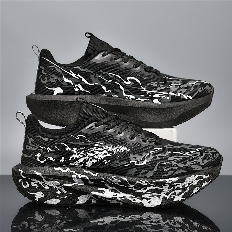 Adidași de alergare cu partea superioară din plasă, talpă din cauciuc EVA TPU, închidere cu șireturi, talpă joasă, unisex