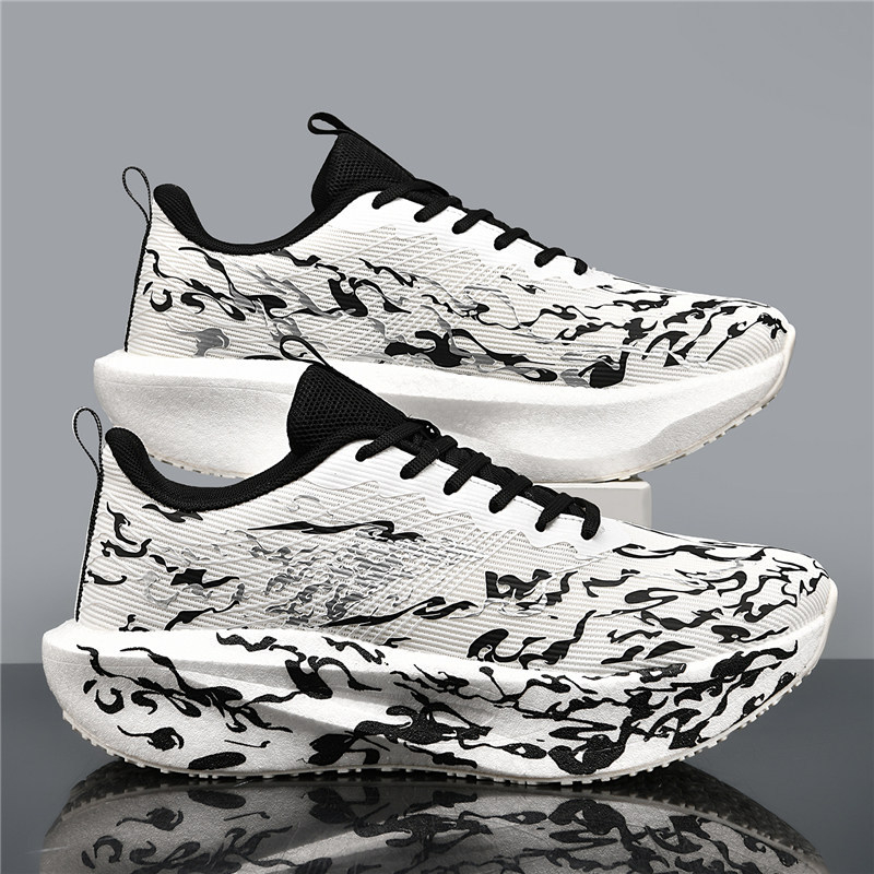 Adidași de alergare cu partea superioară din plasă, talpă din cauciuc EVA TPU, închidere cu șireturi, talpă joasă, unisex