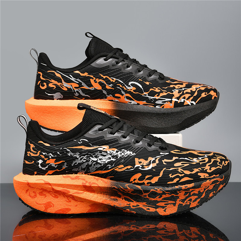 Adidași de alergare cu partea superioară din plasă, talpă din cauciuc EVA TPU, închidere cu șireturi, talpă joasă, unisex