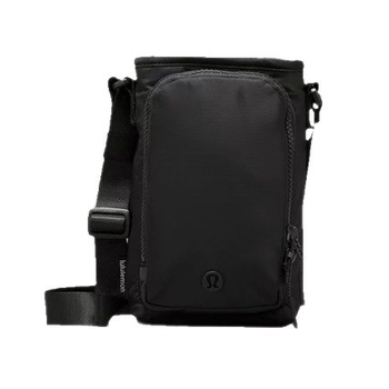 Keresztpántos telefonos táska — nylonból, függőleges négyzetes forma, nyitott felső rész, belső zseb a telefon számára, egysoros vállpánt