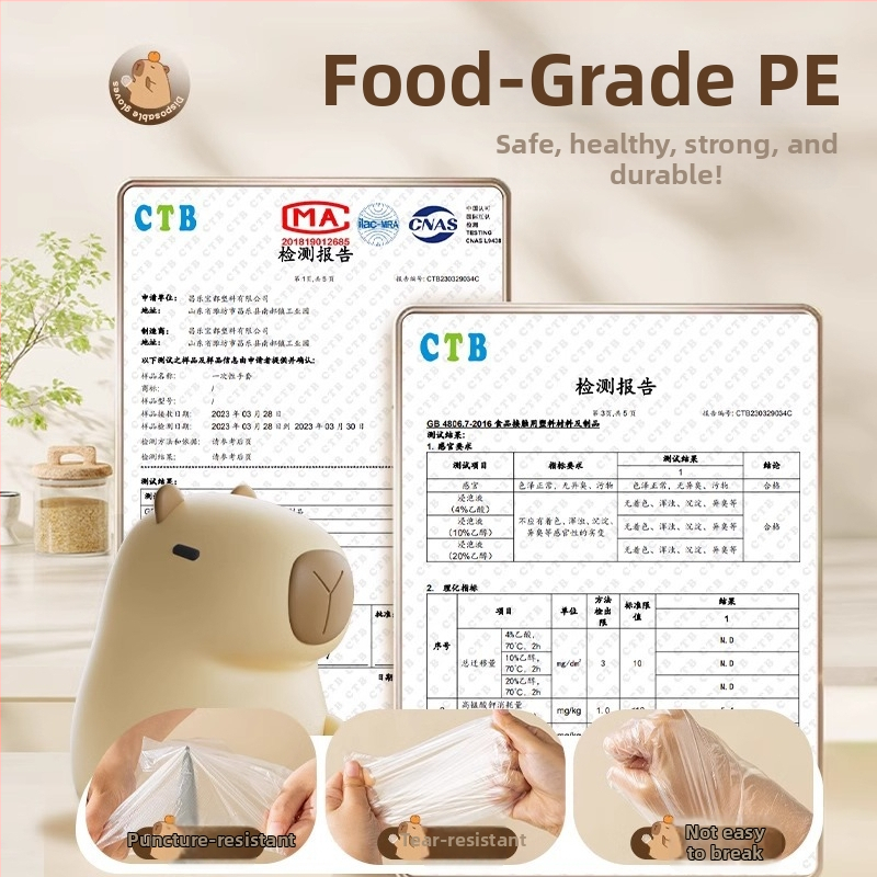 Mănuși de unică folosință pentru copii, de calitate alimentară, ambalate individual, PE întărite, transparente, anti-alunecare, pentru picnic în aer liber