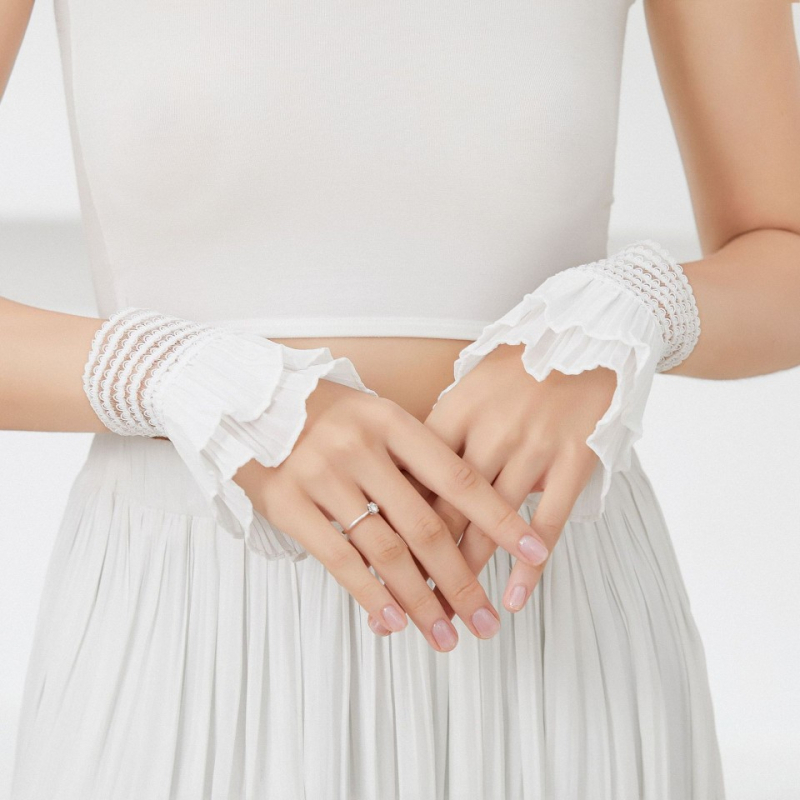 3D Δαντελένια μανσέτα για γυναίκες, νάιλον δαντέλα, διακοσμητικό αξεσουάρ, όλες οι εποχές, κυκλοφορία άνοιξη 2025