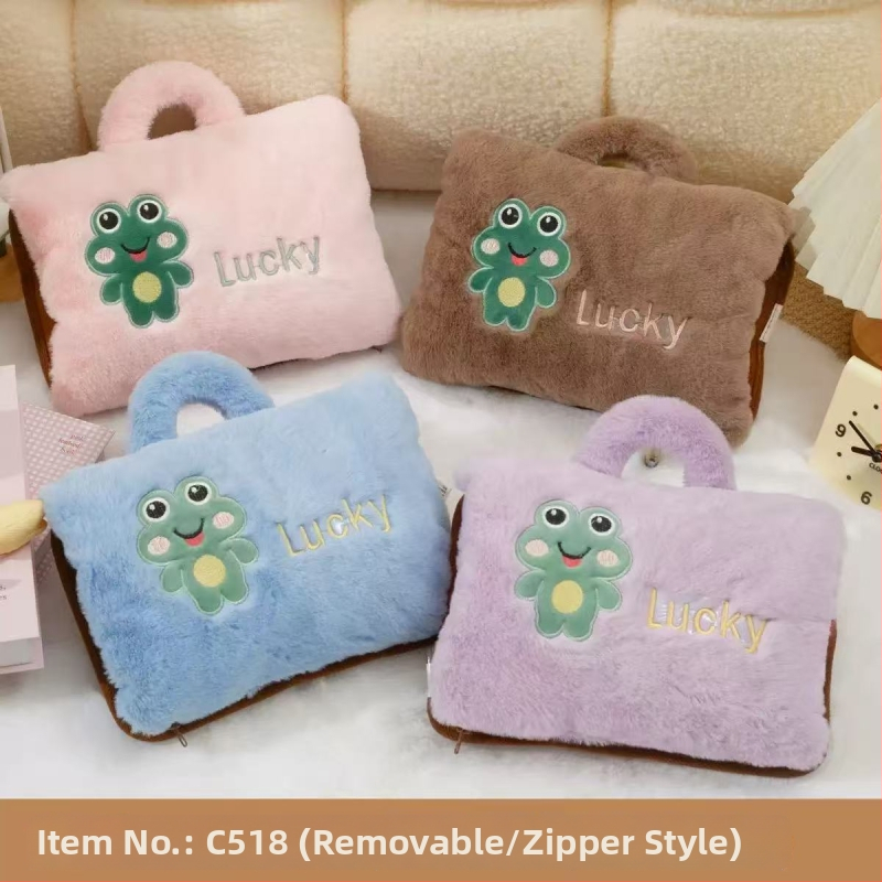 Зарядваща се бутилка за гореща вода с карикатурен дизайн и експлозийно-устойчив електрически нагревател, пухена чанта за затопляне на ръцете с цип, сваляща се и миеща се; модел Double Hands, 220V, 500W, Режим на нагряване: Зареждане, Corduroy, Jiabeibei