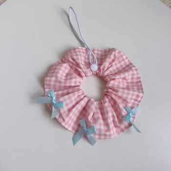 Υφασμάτινο φουλάρι-μπιμπ για γάτες και σκύλους | Σχέδιο με καρδιά, χρωματικά μπλοκ και πουά | Χαλαστό στυλ (Υλικό: ύφασμα; Κατηγορία: Ρούχα κατοικίδιων)