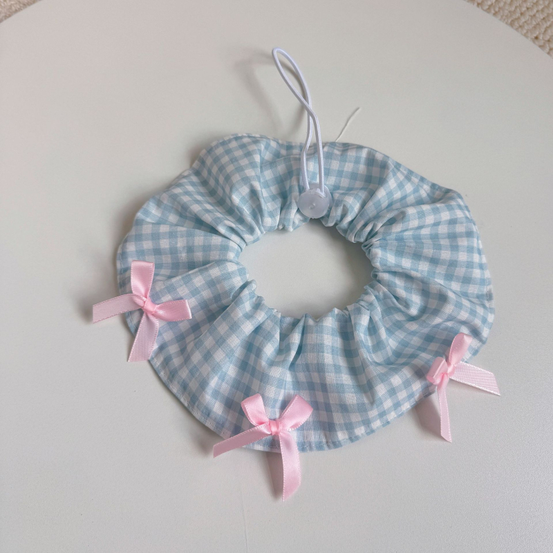 Υφασμάτινο φουλάρι-μπιμπ για γάτες και σκύλους | Σχέδιο με καρδιά, χρωματικά μπλοκ και πουά | Χαλαστό στυλ (Υλικό: ύφασμα; Κατηγορία: Ρούχα κατοικίδιων)