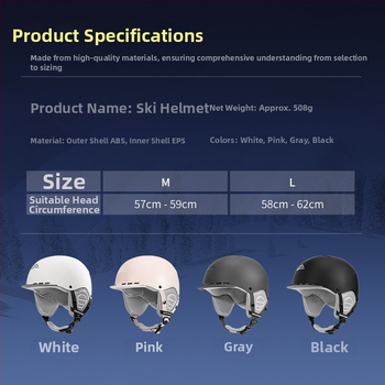 Унисекс ски каска за спортове на открито – ултра лека ABS, Golovejoy TK02, печатано лого, възможност за персонализиране