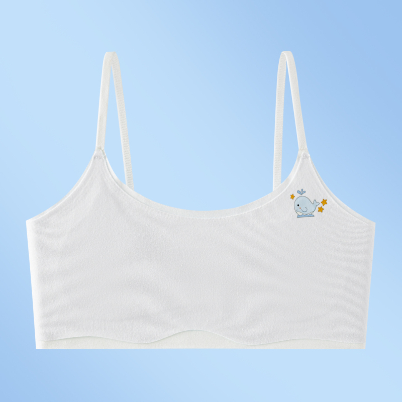 Djevojački pamučni camisole grudnjak s punim košaricama, ultra tanke oblikovane košarice, fiksne naramenice, pamučna podstava