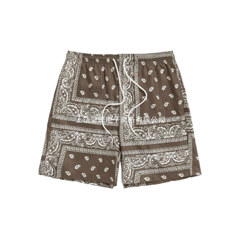 Férfiak 3D nyomtatott hálós poliészter strandnadrág lazán szabott egyenes vágás mikroelasztikus nyár sportos stílus