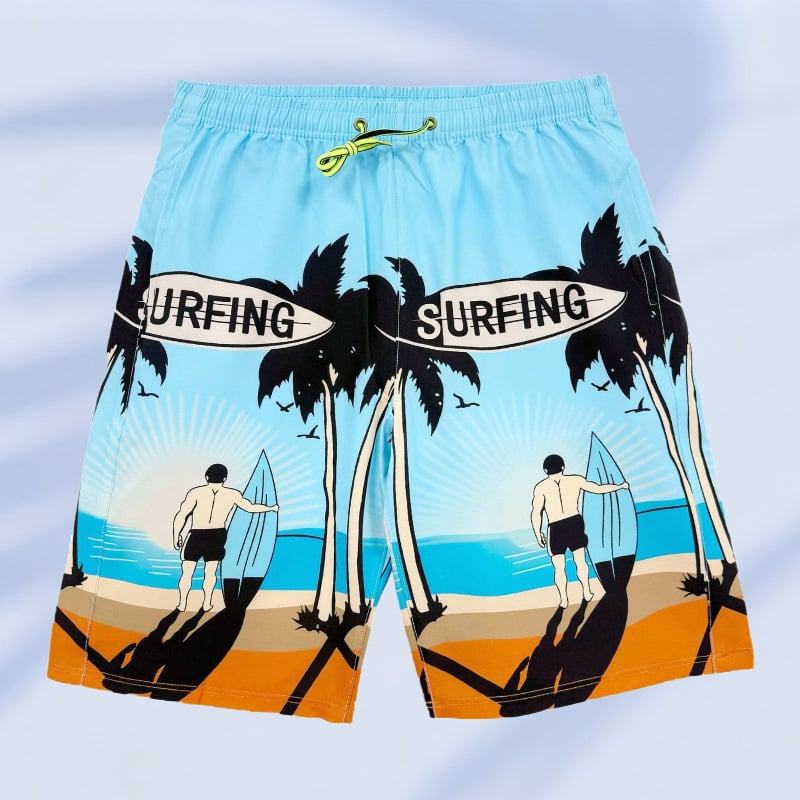 Ανδρικά μαγιό σε στυλ briefs, με εκτύπωση, ύφασμα πολυεστέρα που στεγνώνει γρήγορα, επένδυση πολυεστέρα