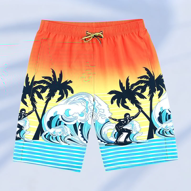 Ανδρικά μαγιό σε στυλ briefs, με εκτύπωση, ύφασμα πολυεστέρα που στεγνώνει γρήγορα, επένδυση πολυεστέρα