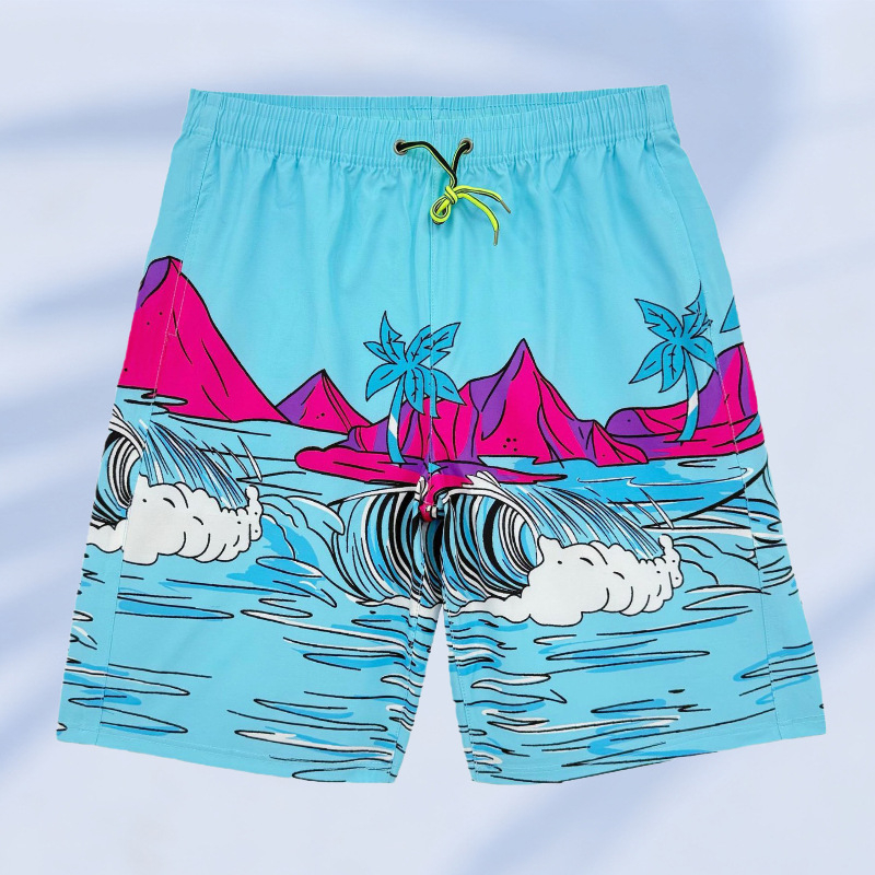 Ανδρικά μαγιό σε στυλ briefs, με εκτύπωση, ύφασμα πολυεστέρα που στεγνώνει γρήγορα, επένδυση πολυεστέρα