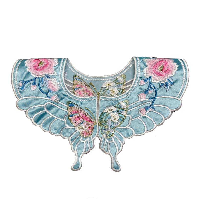 Gyerekeknek szóló Hanfu öltözet felhő- váll hímzé és pillangó motívummal, poliészter anyag+bélés, stílus: Új kínai/antik, gyerekeknek, egyedi csomagolás