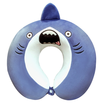 Pernă U pentru gât, cu umplutură din spumă memory, husă Crystal Velvet, stil desen animat, pentru adulți, potrivită pentru zbor cu avionul