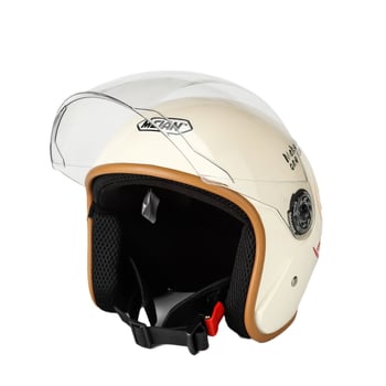 Elektromos motorkerékpár sisak, 3C tanúsított, ABS, téli meleg, mosolygó arc, 3/4 sisak