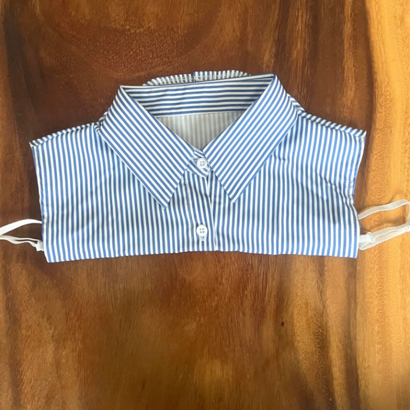 Levehető hamis gallér, csíkos minta, poliészter szálból készült külső, poliészter bélés, stil 4, 2025 tavasz