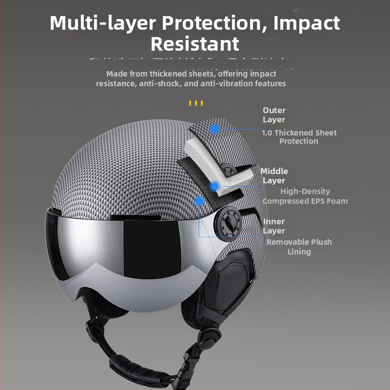 Колоездачен шлем с интегрирани очила, персонализируем, унисекс, за възрастни, Zhilian Zl-s037, PC корпус + EPS пяна